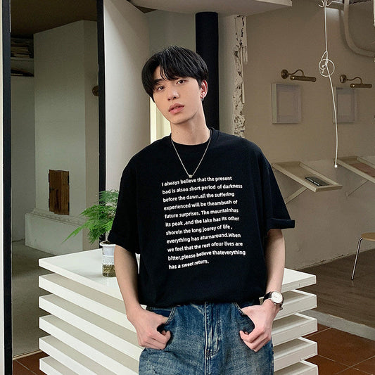 Letter Print Short Sleeve T-Shirt WN25021