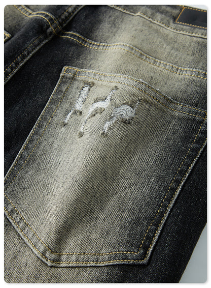 Washed Damage Flare Denim Jeans WN6415