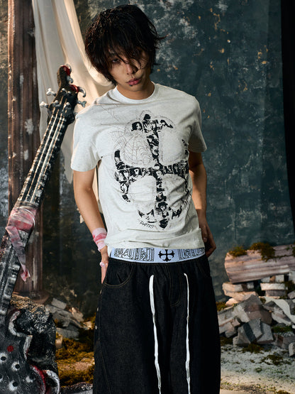 Cross Portrait Design Short Sleeve T-Shirt WN15865