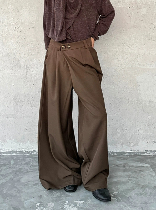 Minimalist Draping Wide Leg Trousers WN19961