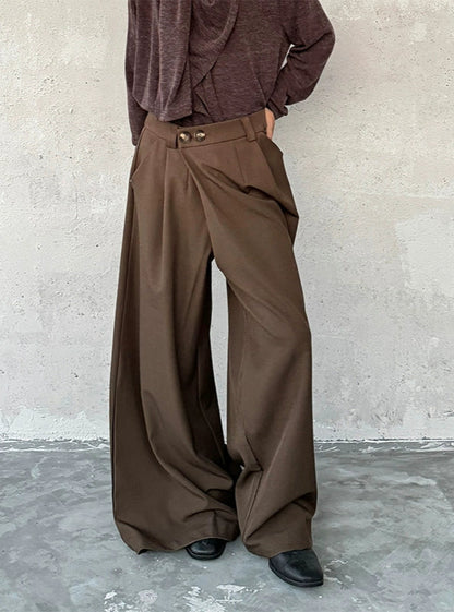 Minimalist Draping Wide Leg Trousers WN19961
