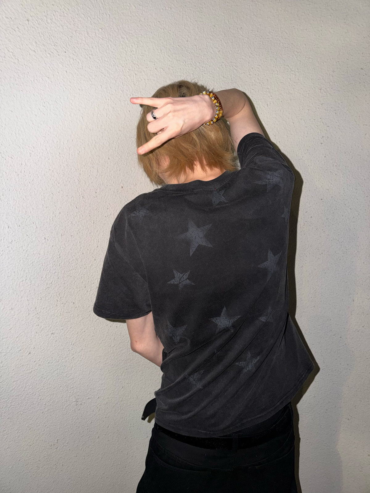 Washed Star Logo Print Short Sleeve T-Shirt WN27245