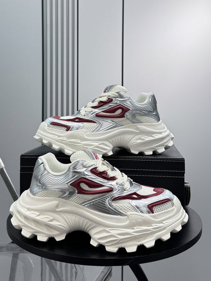 Mesh Panel Chunky Sole Sneakers WN24595