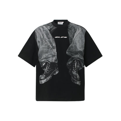 Pants Print Oversize Short Sleeve T-Shirt WN25823