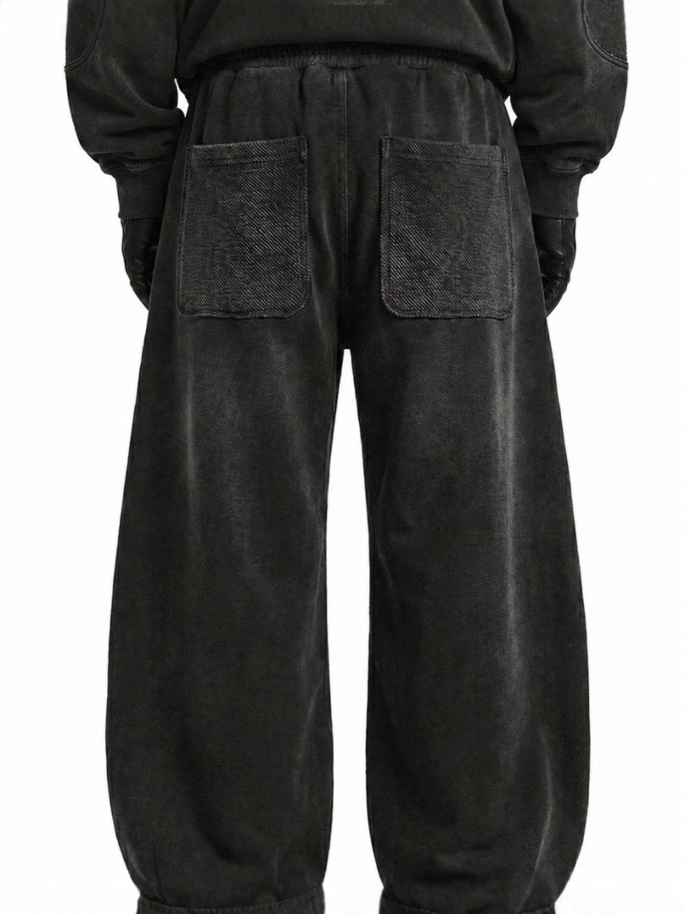 Washed Cargo Pocket Wide Leg Denim Jeans WN28019