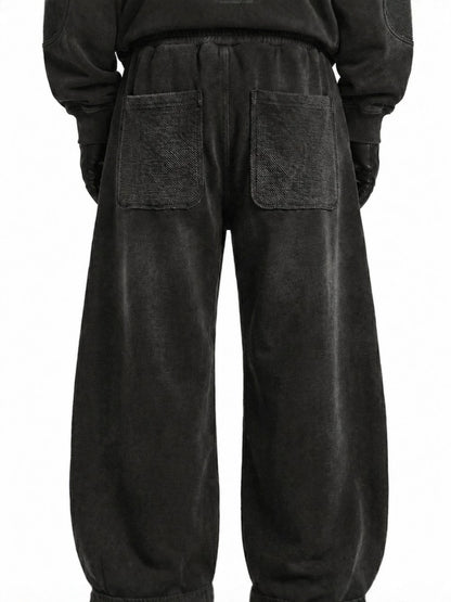 Washed Cargo Pocket Wide Leg Denim Jeans WN28019