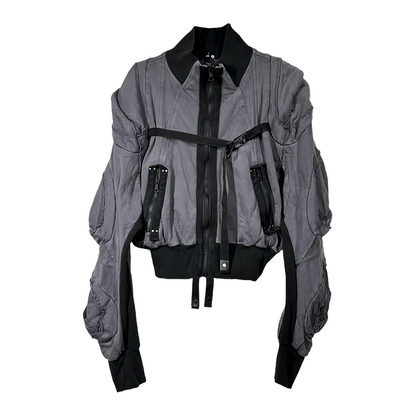 Deconstructed Strap Cotton Damage Short Jacket WN22002