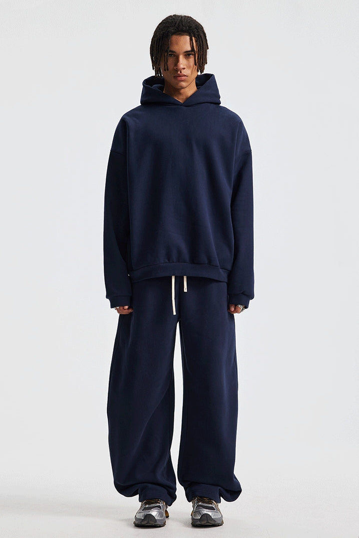 Fleece Lining Oversize Hoodie & Wide Leg Sweatpants Setup WN23113