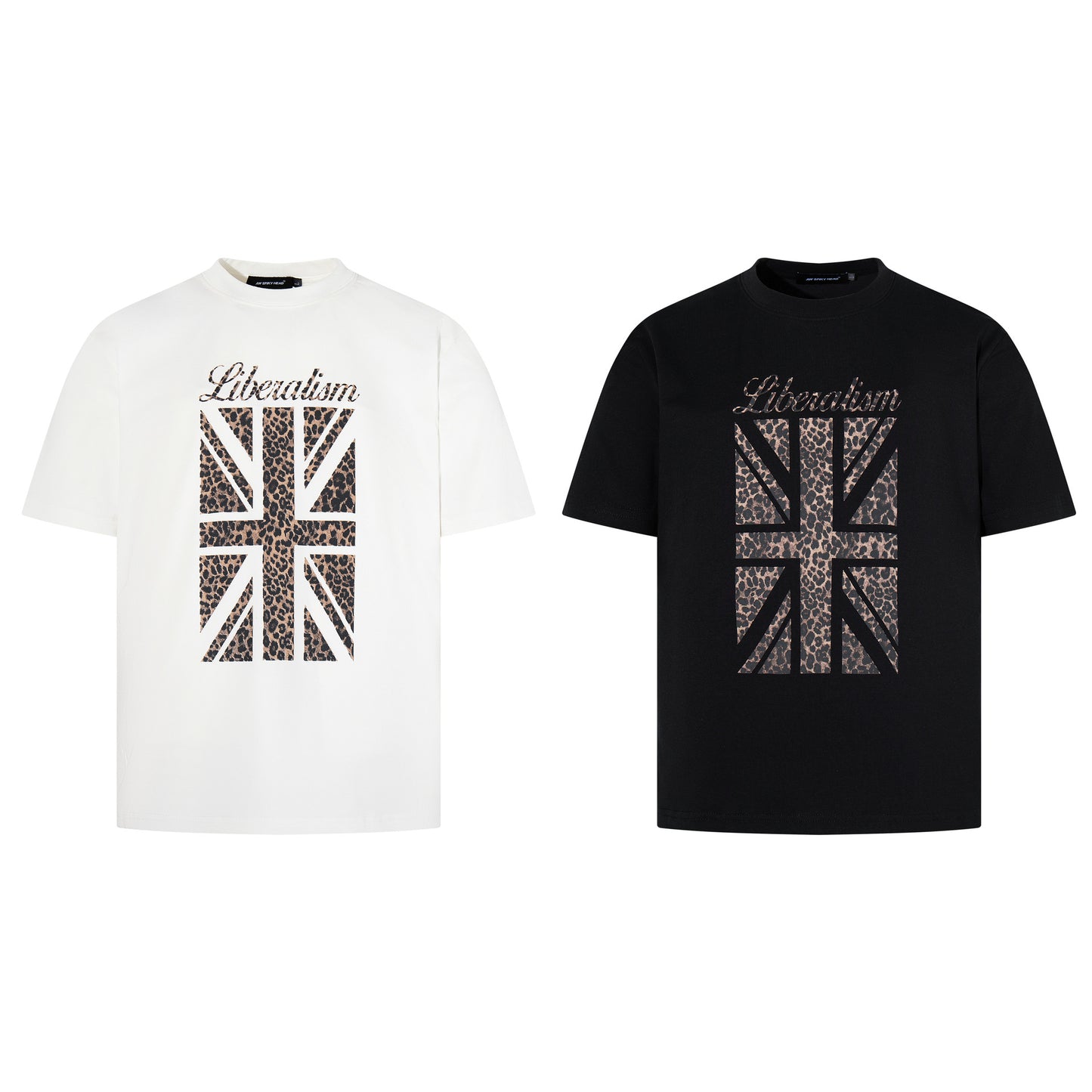 Leopard Print Flag Short Sleeve T-Shirt WN25620