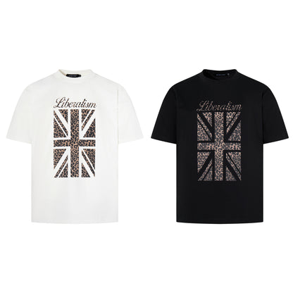 Leopard Print Flag Short Sleeve T-Shirt WN25620