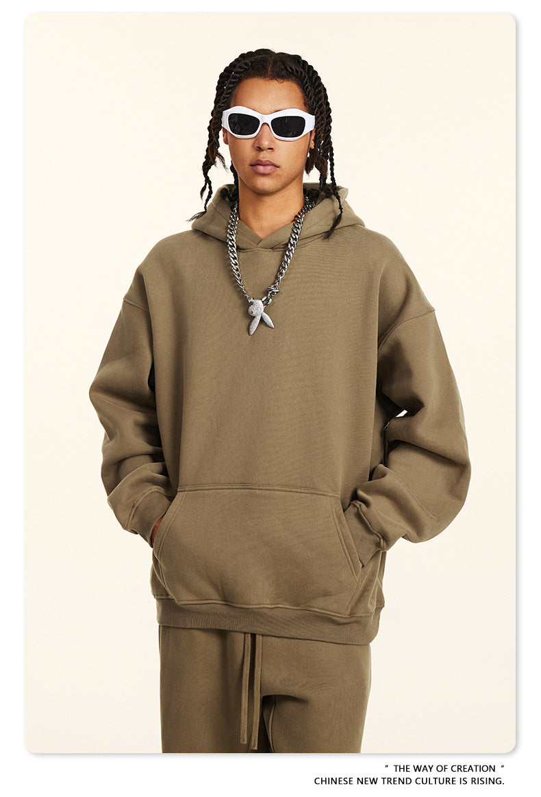 Fleece Lining Oversize Hoodie & Fleece Lining Sweatpants WN9960