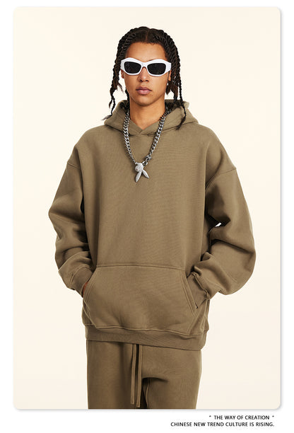 Fleece Lining Oversize Hoodie & Fleece Lining Sweatpants WN9960