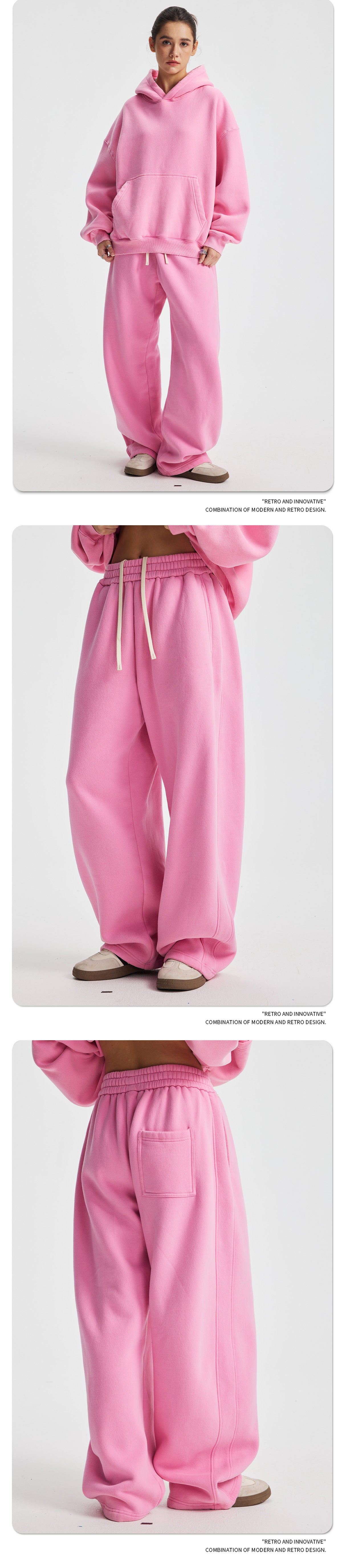 Fleece Lining Zip-Up Wax Dye Sweatpants WN23111-K