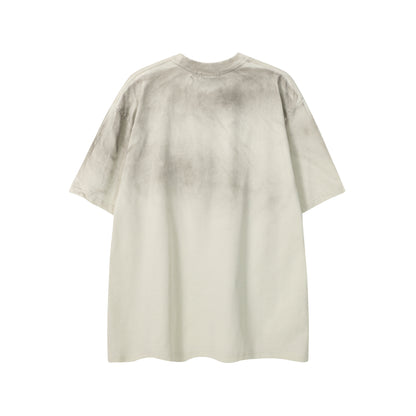 Washed Graphic Art Print Short Sleeve T-Shirt WN25761