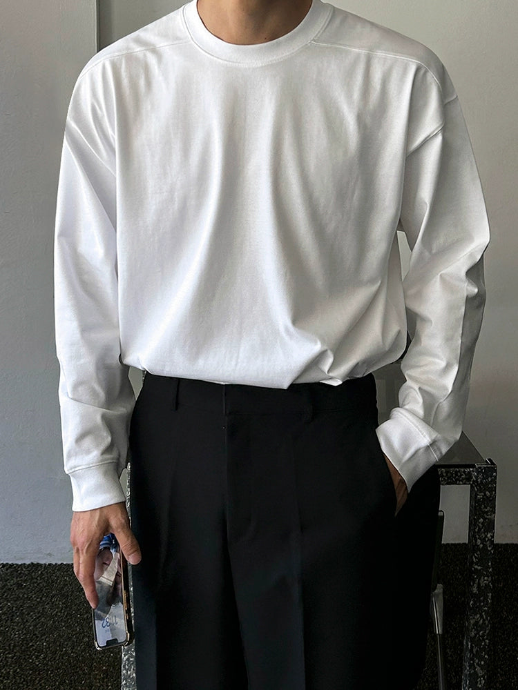 Cotton Simple Oversize Long Sleeve T-Shirt WN20330