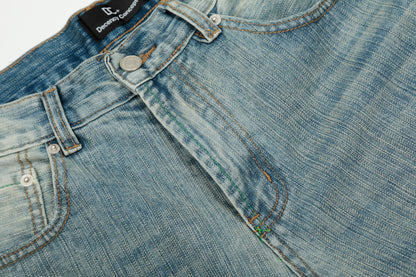 Washed Whisker Wide Leg Denim Jeans WN26037