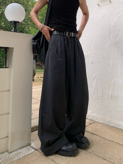 Draping Pleats Wide Leg Trousers WN19740