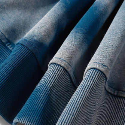 Washed Tie-Dye Patchwork Pullover Hoodie WN16182