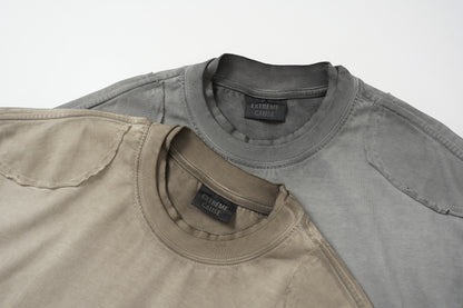 Utility Patchwork Washed Damage Short Sleeve T-Shirt WN25676