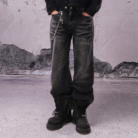 Straight Whisker Denim Jeans WN26619