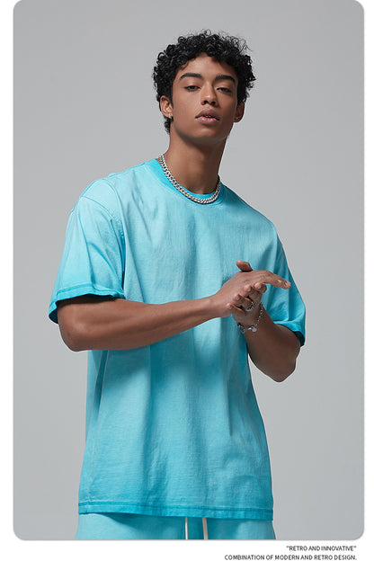 Vintage Dyed Oversize Short-sleeve T-shirt & Vintage Dyed Short Sweatpants Setup WN6642