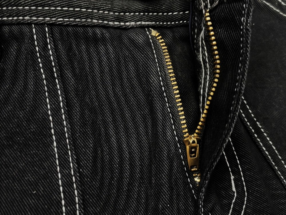 Wing Graphic Multi-Pocket Wide Leg Denim Jeans WN28114