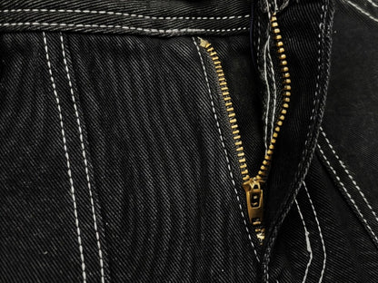 Wing Graphic Multi-Pocket Wide Leg Denim Jeans WN28114