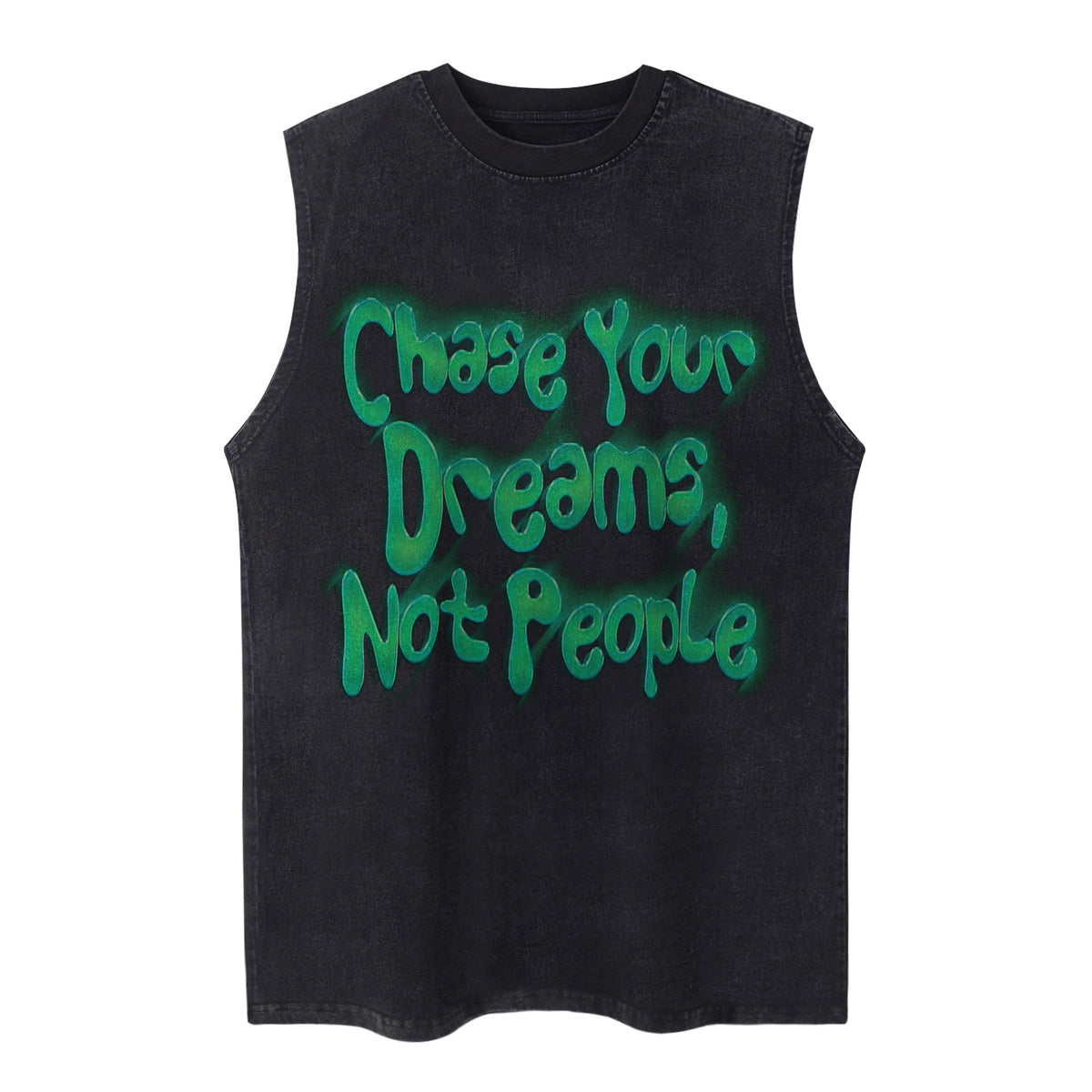 Washed Gothic Graphic Sleeveless T-Shirt WN26949