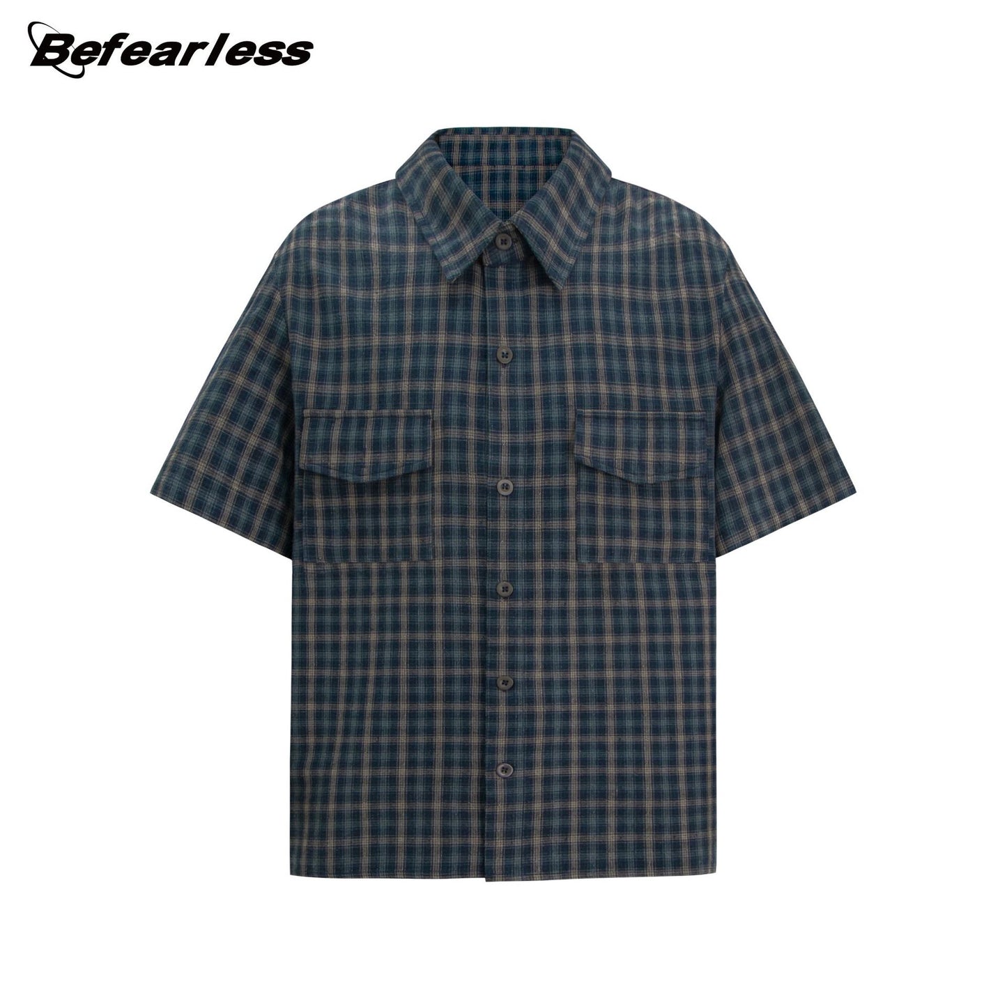 Plaid Pocket Boxy Fit Short Sleeve Shirt WN26242