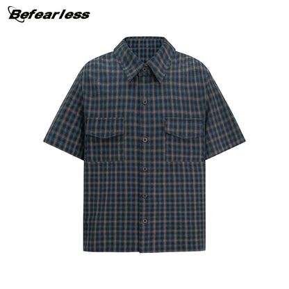Plaid Pocket Boxy Fit Short Sleeve Shirt WN26242