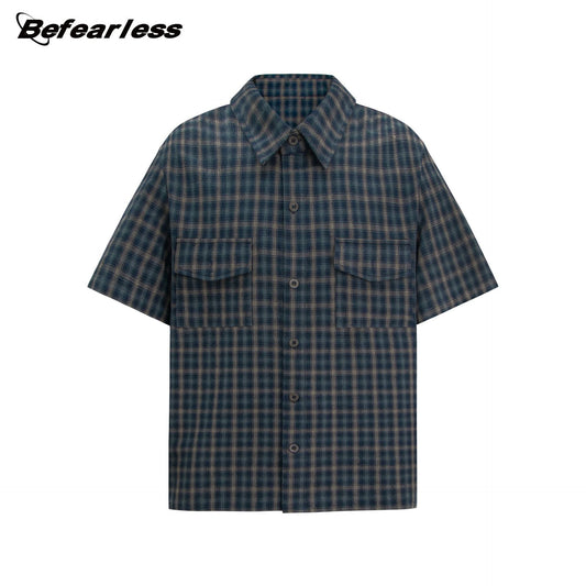 Plaid Pocket Boxy Fit Short Sleeve Shirt WN26242