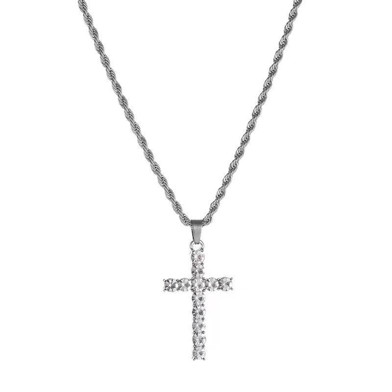 Full Rhinestone Cross Necklace WN19211