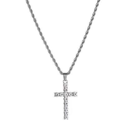 Full Rhinestone Cross Necklace WN19211