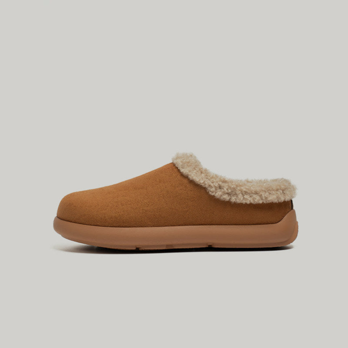 Fake Fur Trim Slip-On Warm Mules WN23469