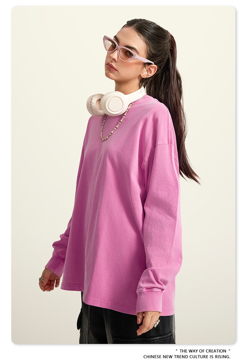 Oversize Washed Long Sleeve T-Shirt WN6052