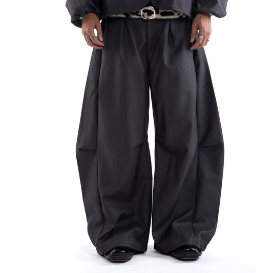 Asymmetrical Draped Adjustable Flare Wide Leg Trousers WN20646