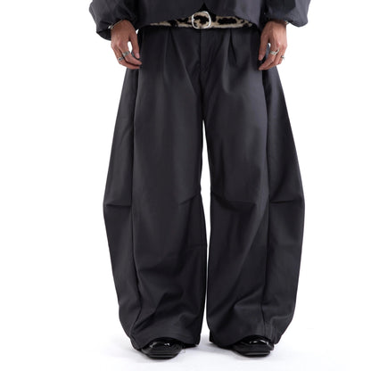 Asymmetrical Draped Adjustable Flare Wide Leg Trousers WN20646