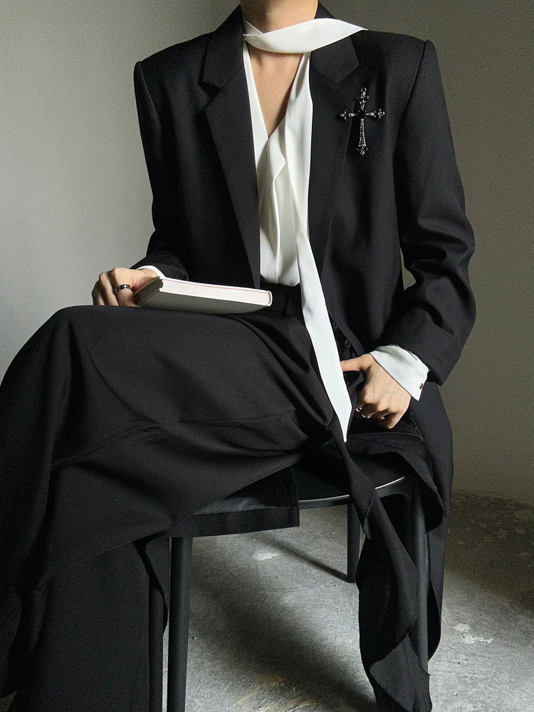 Structured Shoulder Long Coat WN23129