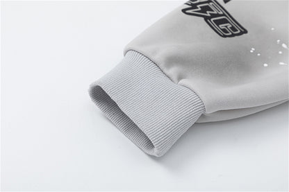 Letter Print Fleece Oversize Pullover Hoodie WN11195