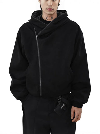 Symmetric Cropped Zipper Hoodie WN28034