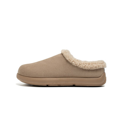 Fake Fur Trim Slip-On Warm Mules WN23469