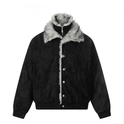 Fake Fur Collar Cuff Detail Jacket WN27963