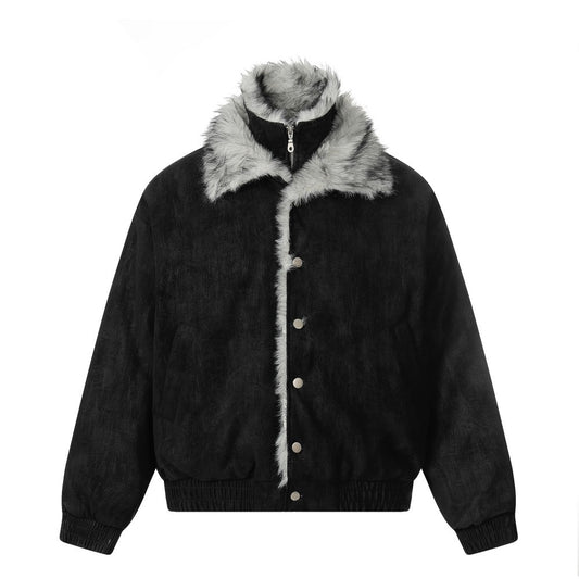 Fake Fur Collar Cuff Detail Jacket WN27963