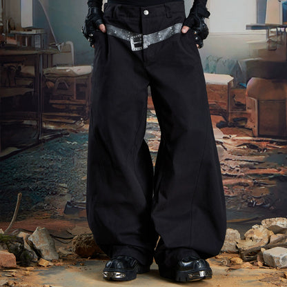 Belt Print Wide Leg Trousers WN21332