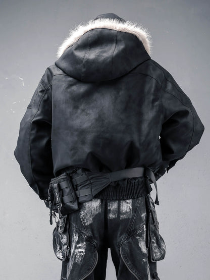 Fake Fur Oversize Hooded Jacket WN22398