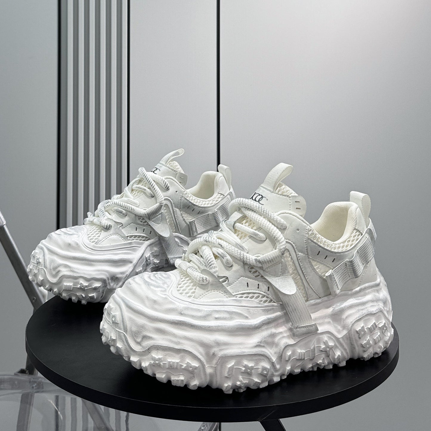 Strap Mesh Platform Chunky Sole Sneakers WN24656