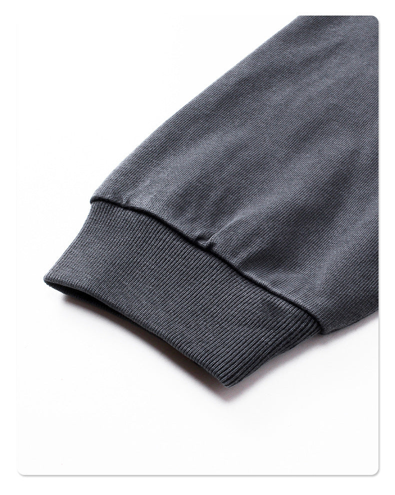 Washed Fake Layered Round Neck Long Sleeve T-Shirt WN7801