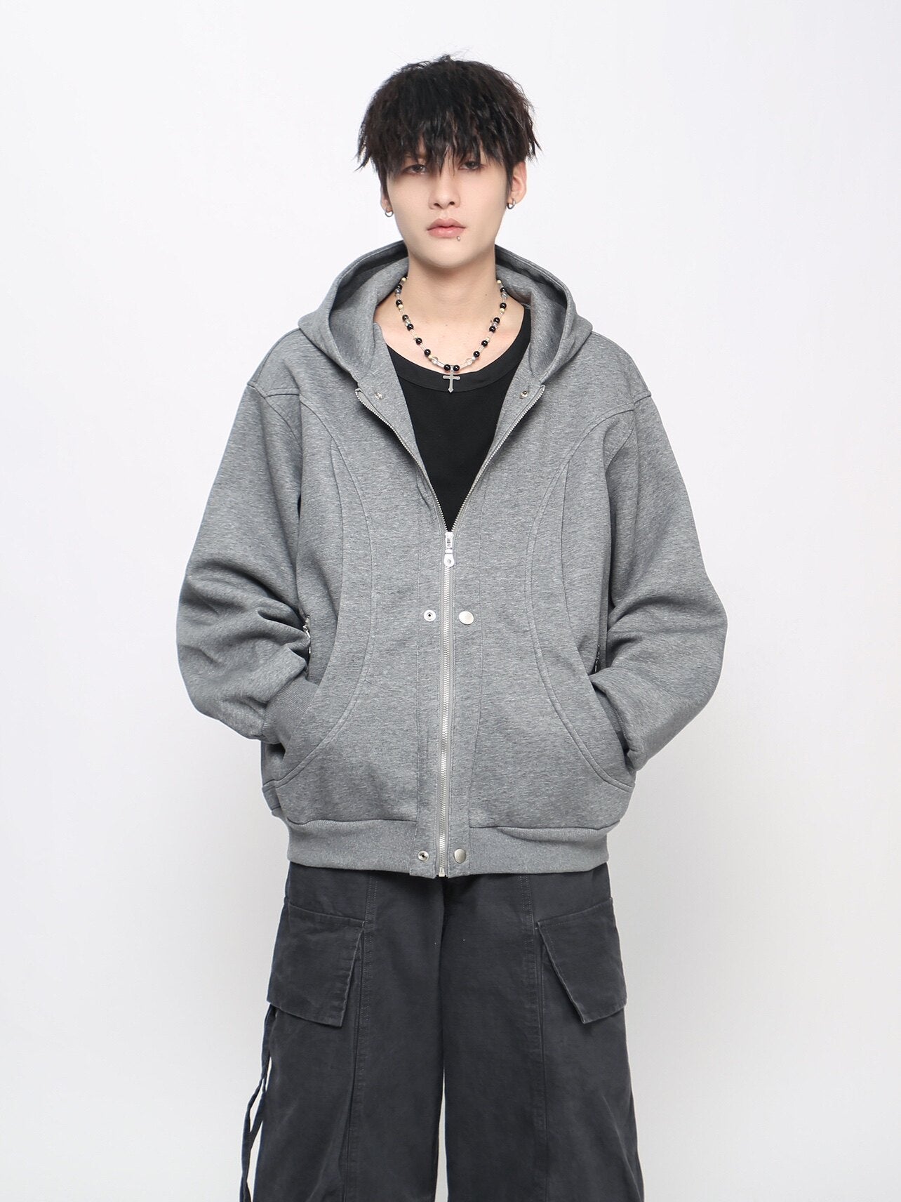 Deconstructed Oversize Zipper Hoodie WN24456