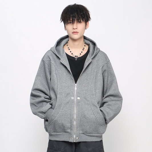 Deconstructed Oversize Zipper Hoodie WN24456