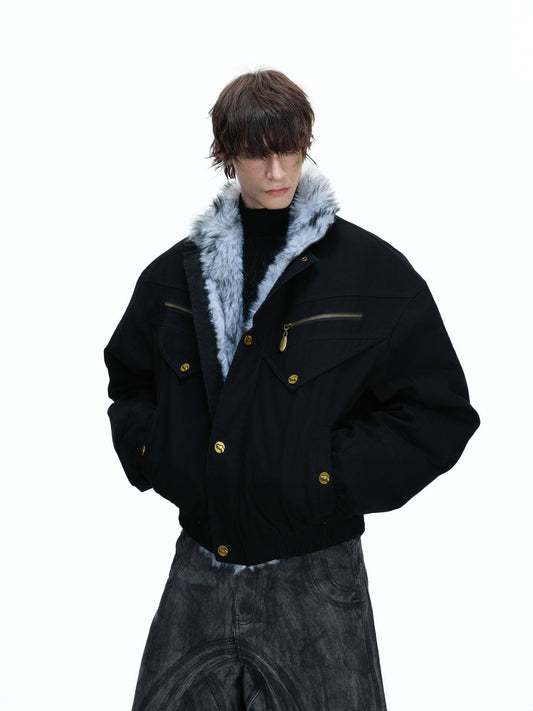 Vintage Suede Fake Fur Wide Jacket  WN22666